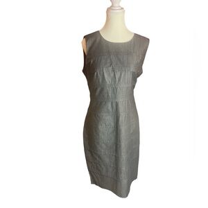 Calvin Klein career wear dress grey tiered denim type material ladies 12